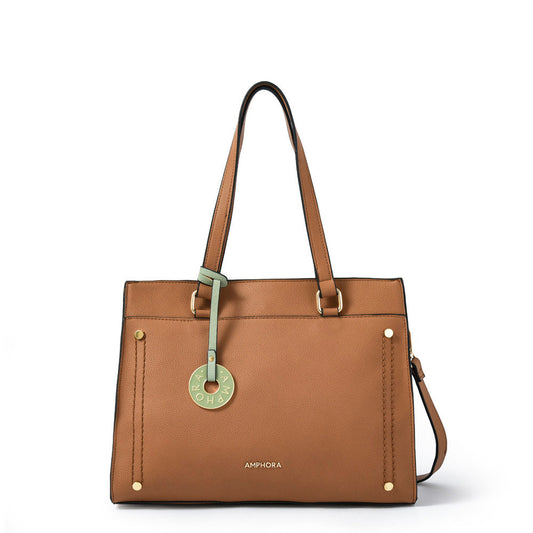 amphora alina cartera tipo dos asas tres divisiones camel/ cafe