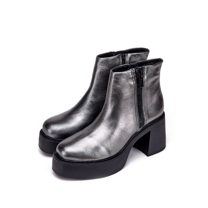 Dark silver anouk heel ankle boots