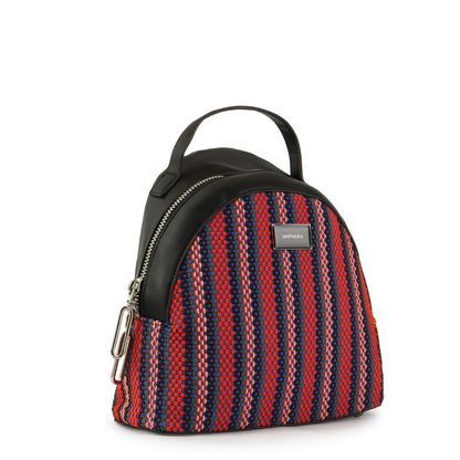 Small red white backpack