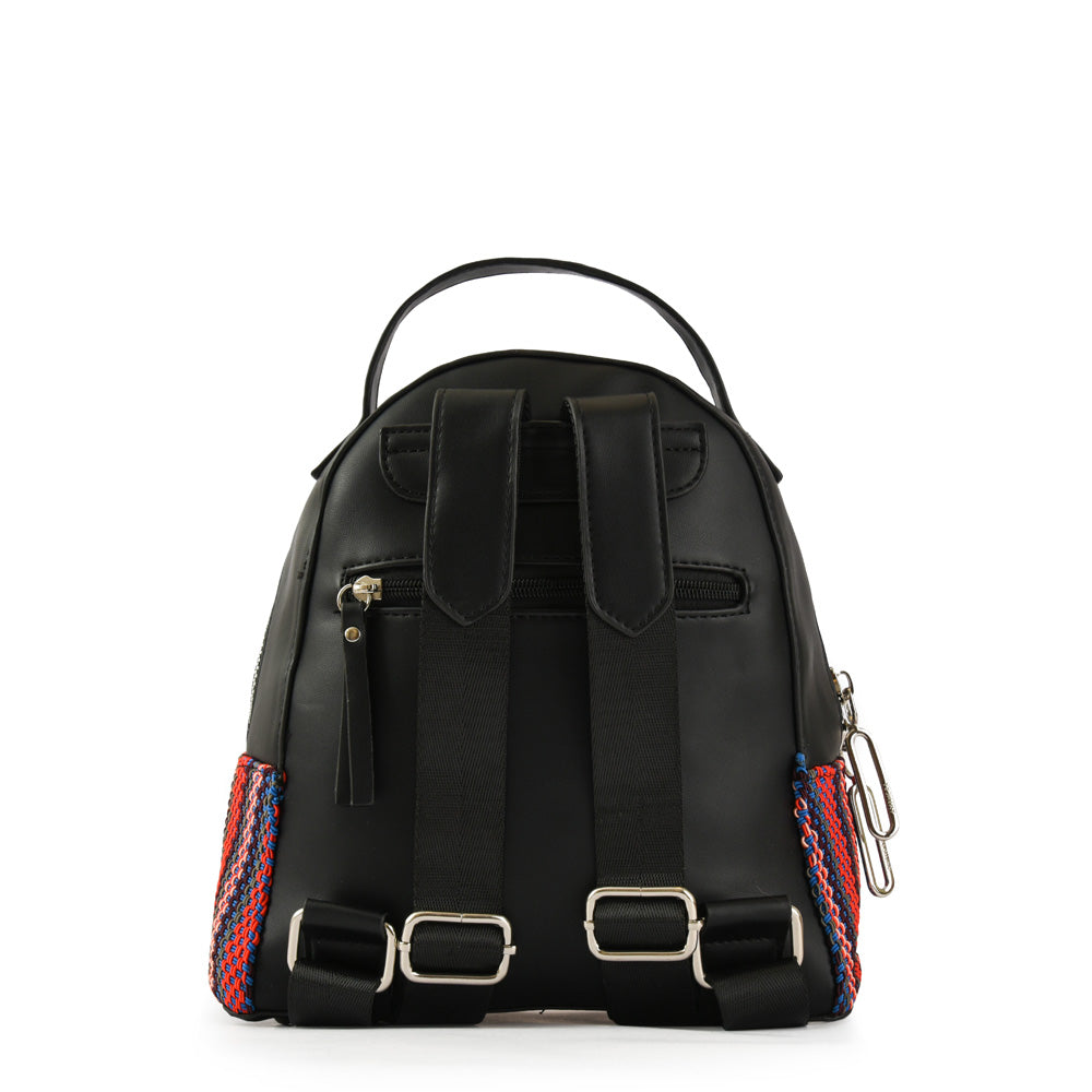 Small red white backpack
