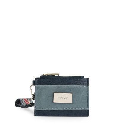 amphora bonne monedero con bolsillo frontal pequeña azul