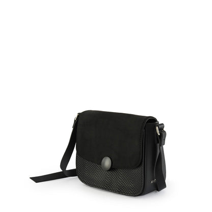 amphora bouton cartera tipo bandolera con tapa negro