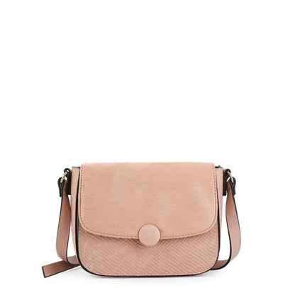 amphora bouton cartera bandolera con tapa pequeña rosa viejo