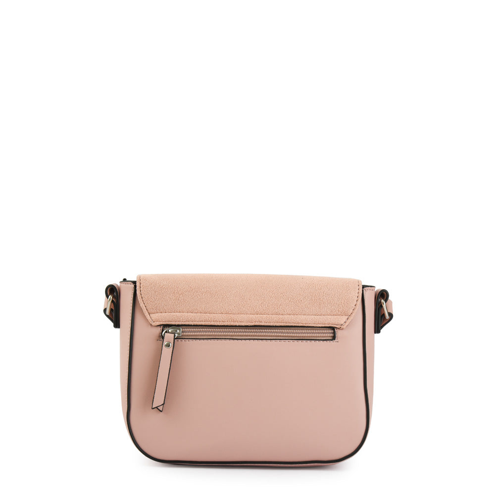 amphora bouton cartera bandolera con tapa pequeña rosa viejo