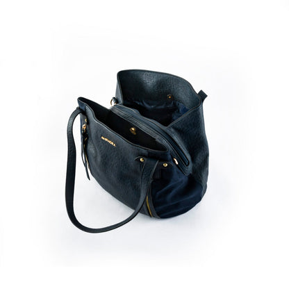 amphora clou cartera tipo dos asas tres divisiones azul oscuro