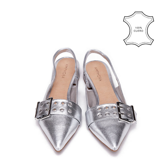 Nelia Silver Heel Shoe