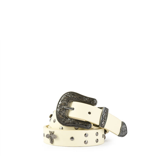 Raw white odile belt