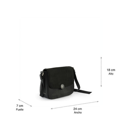 Small black button shoulder bag