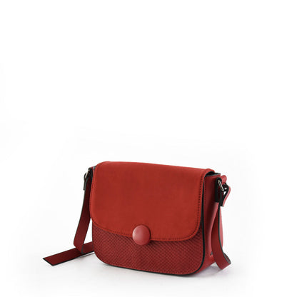 Small red button shoulder bag