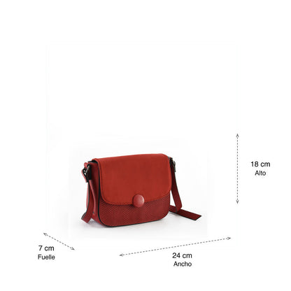 Small red button shoulder bag