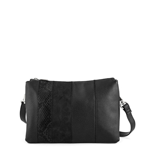 Small black piazza crossbody wallet