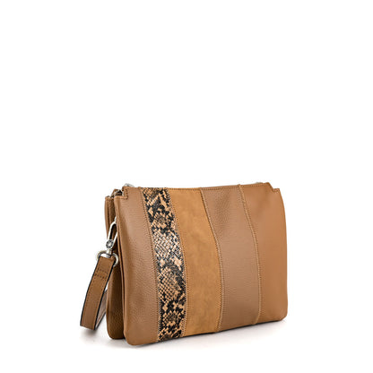 Small dark beige piazza crossbody bag