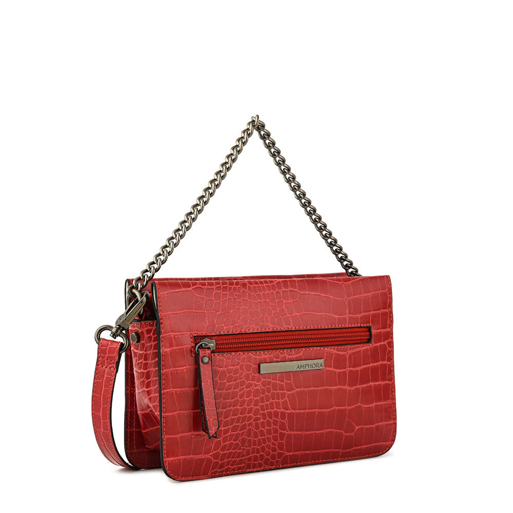 Anaya small red crossbody wallet