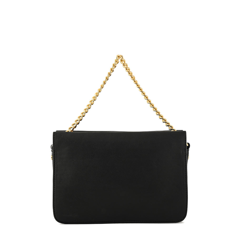 Anaya small textured black crossbody wallet