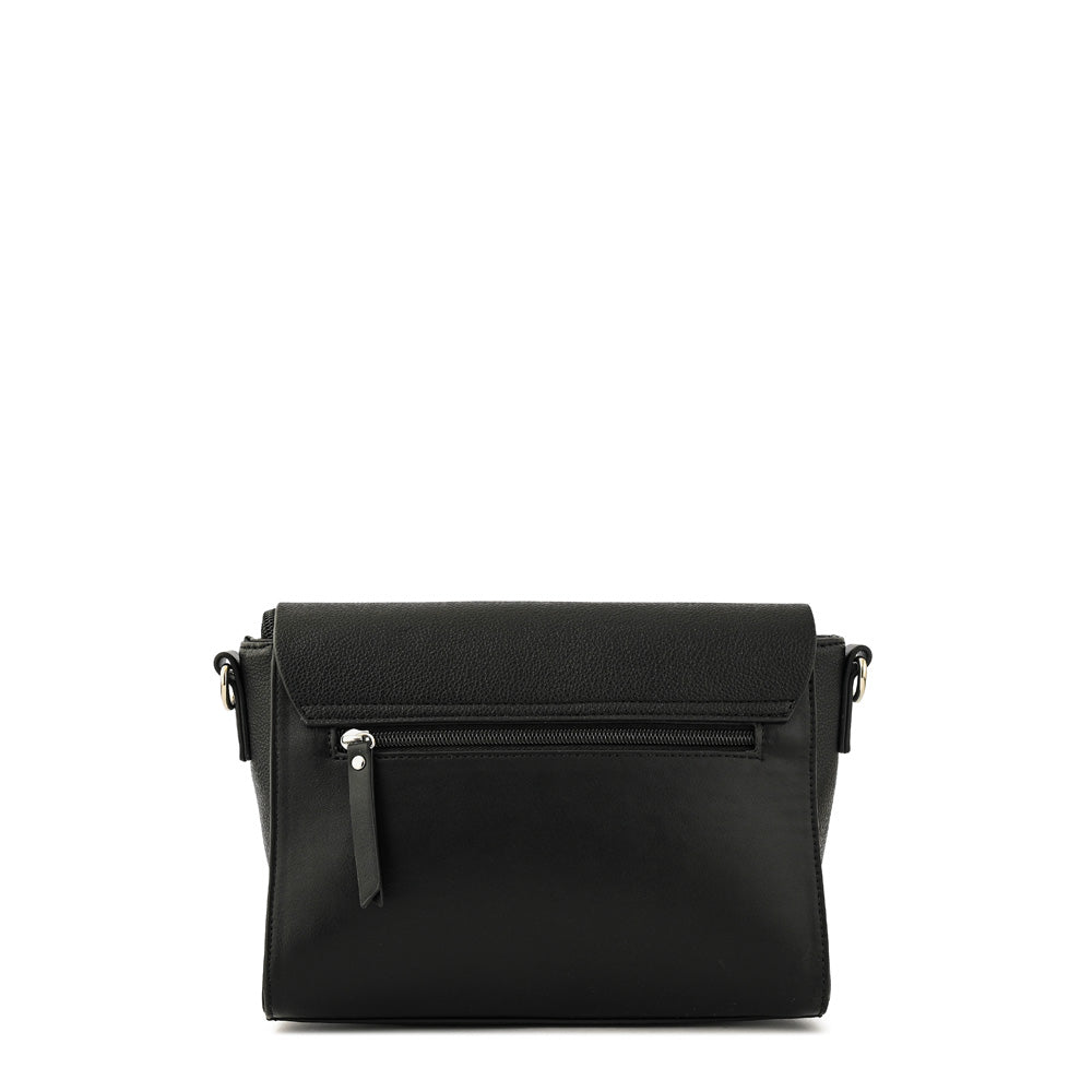 Isidora medium black textured crossbody wallet