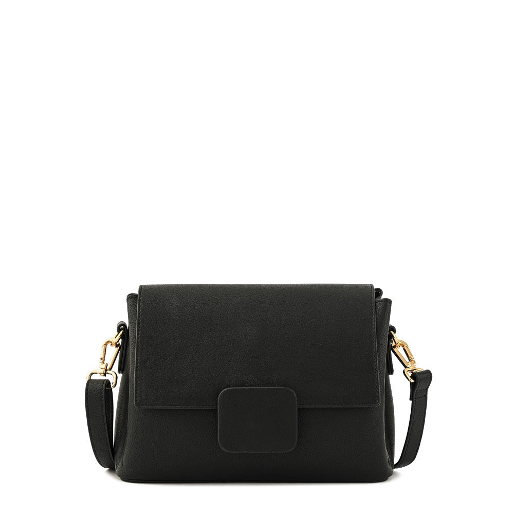 Antonella Medium Black Crossbody Wallet