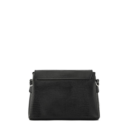 Antonella Medium Textured Black Crossbody Wallet