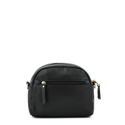 Dominique Small Textured Black Crossbody Wallet