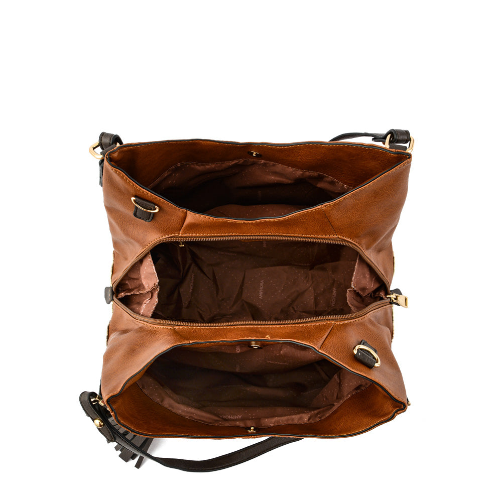 Wallet Two Handles Three divisions medium brown oleander