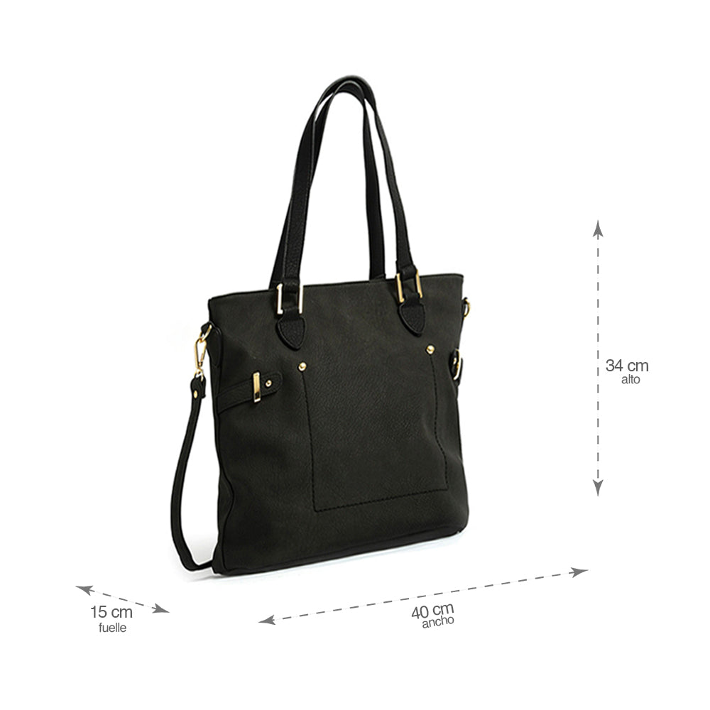 Wallet Two Handles Three divisions large fifika black