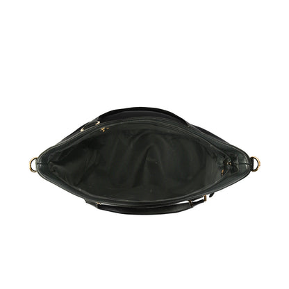 Wallet Two Handles Three divisions textured black fifika