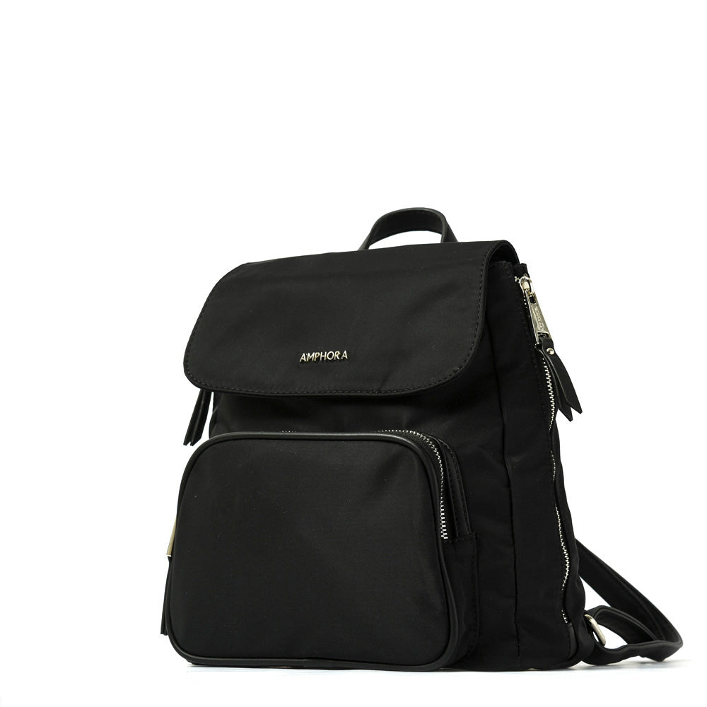 Small black trey backpack with lid