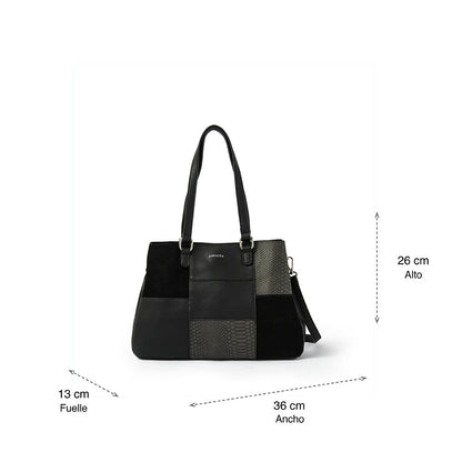 Wallet Two Handles Three divisions large black daranite