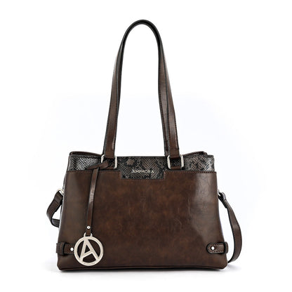 Malgaria medium dark brown two-handle wallet