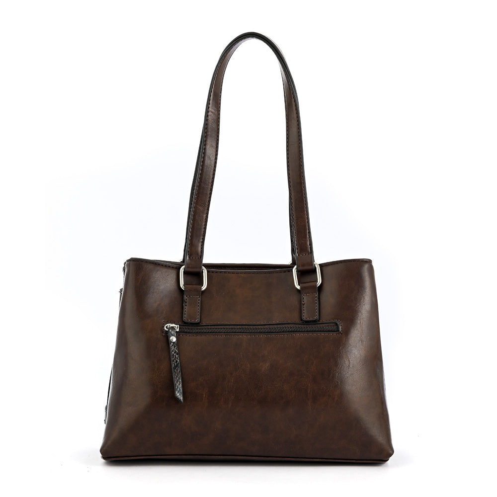 Malgaria medium dark brown two-handle wallet