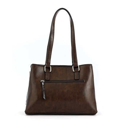Malgaria medium dark brown two-handle wallet