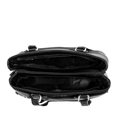 Malgaria medium textured black two handle wallet