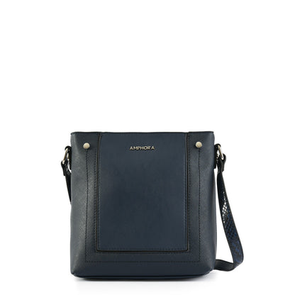 Dark blue amine medium crossbody wallet