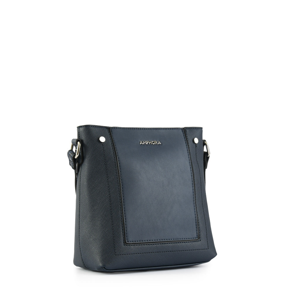 Dark blue amine medium crossbody wallet