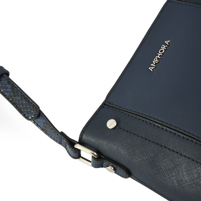 Dark blue amine medium crossbody wallet