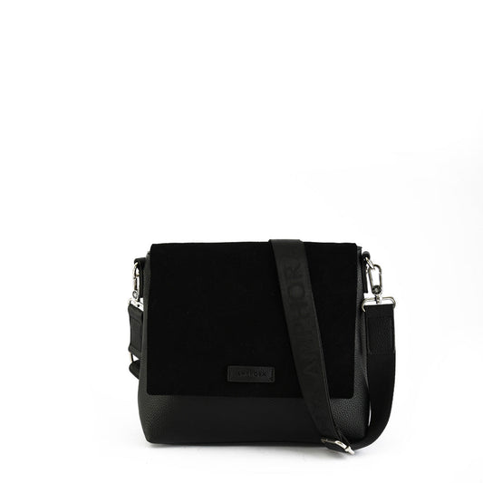 Medium black ankara crossbody bag