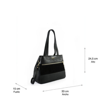 Wallet Two Handles Three divisions medium black bursa