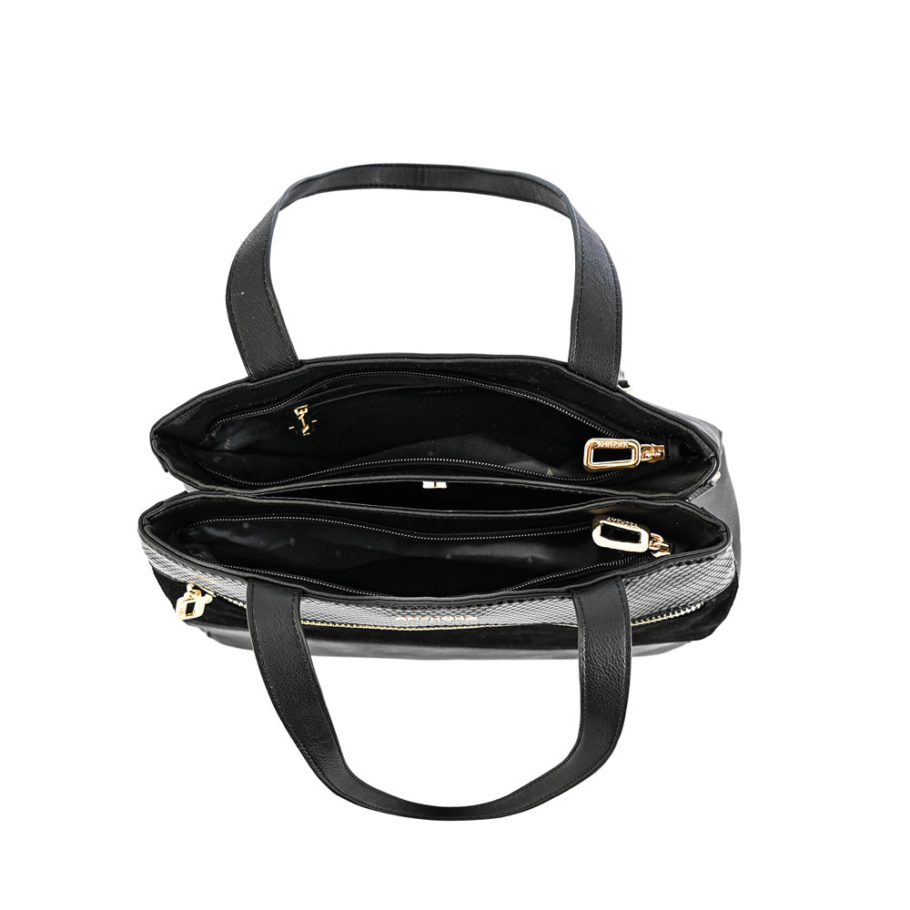 Wallet Two Handles Three divisions special black bursa