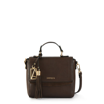 Dark brown familie medium shoulder bag