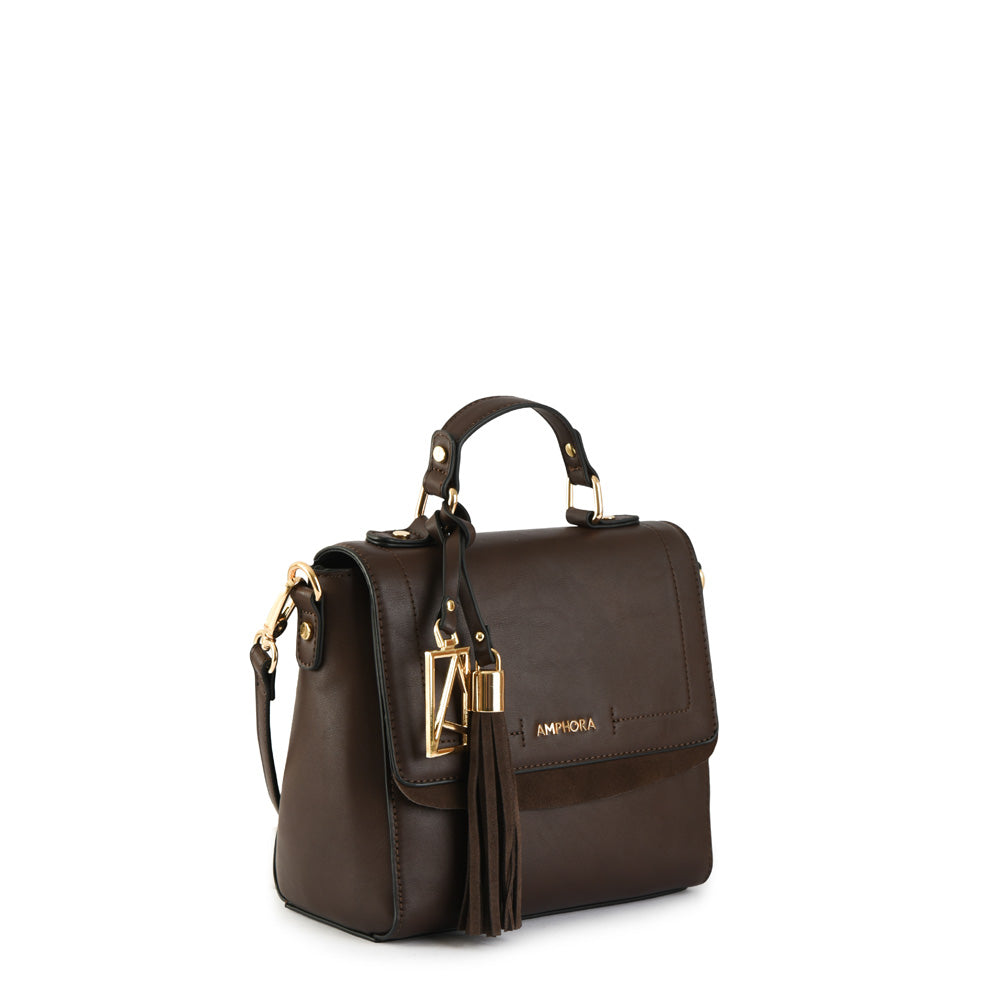 Dark brown familie medium shoulder bag