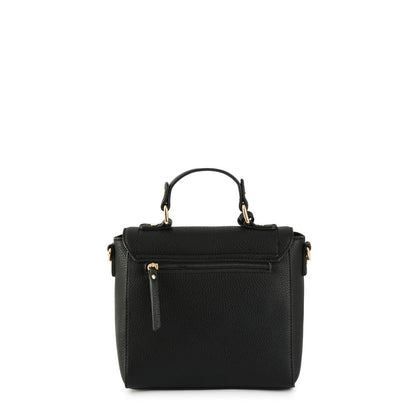Textured Black Familie Medium Crossbody Wallet