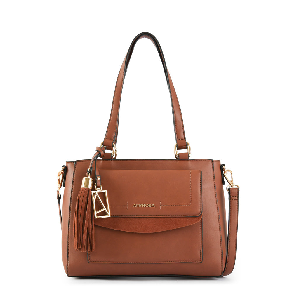 Medium brown family two-handle wallet