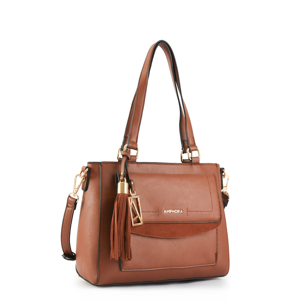 Medium brown family two-handle wallet