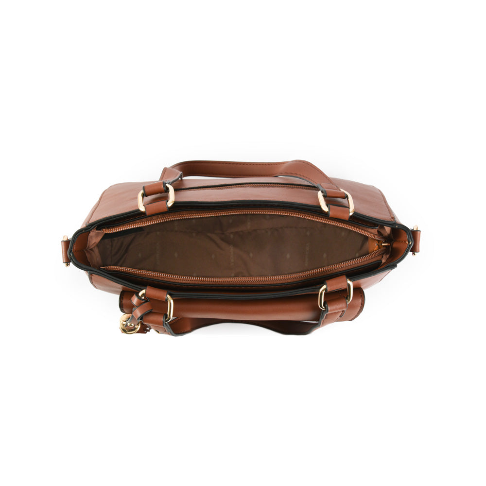 Medium brown family two-handle wallet
