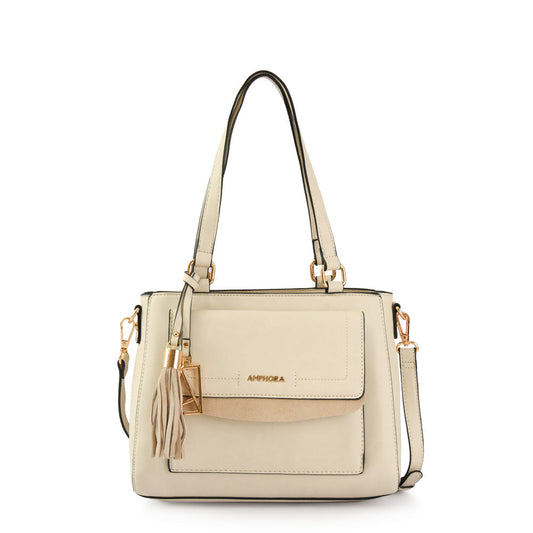 Medium ecru white family two-handle wallet