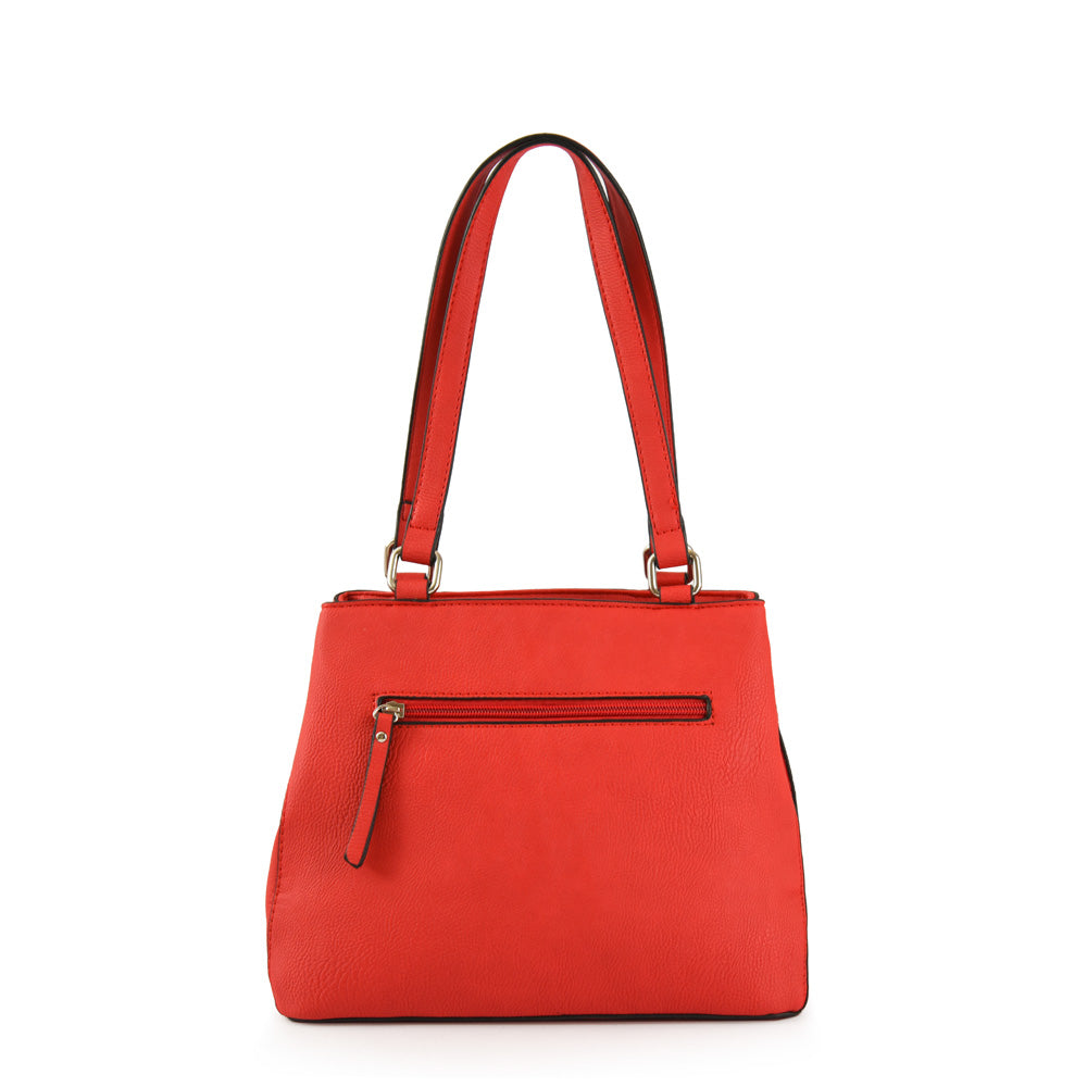 Wallet Two Handles Three divisions Medium Gardenia Red