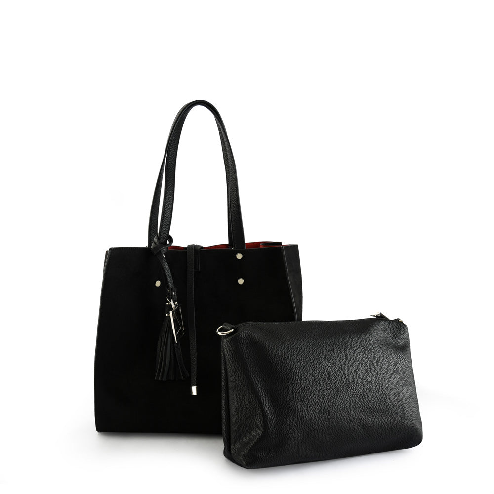 Medium allure black two-handle wallet