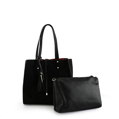 Medium allure black two-handle wallet