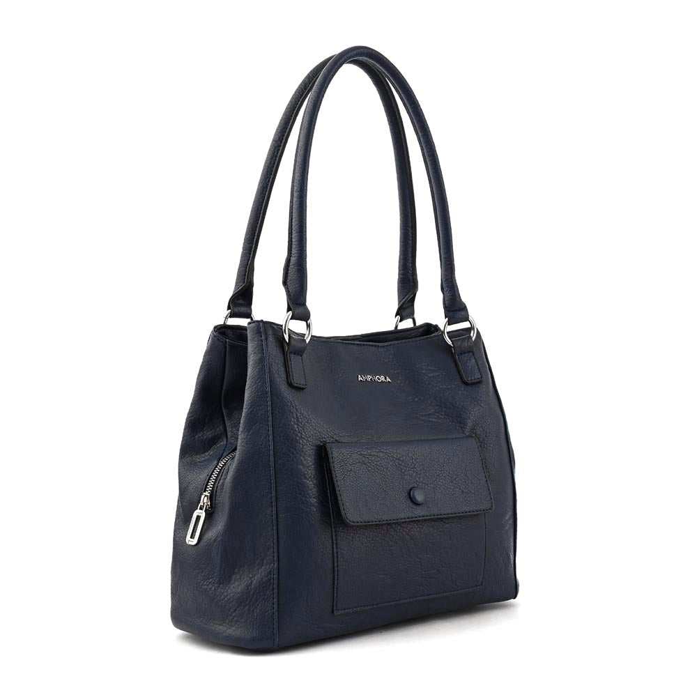 Wallet Two Handles Three divisions large rufa dark blue