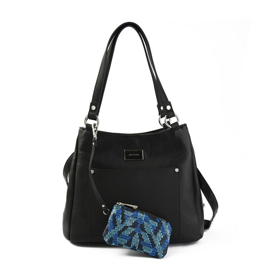 amphora nimri cartera dos asas tres divisiones negro