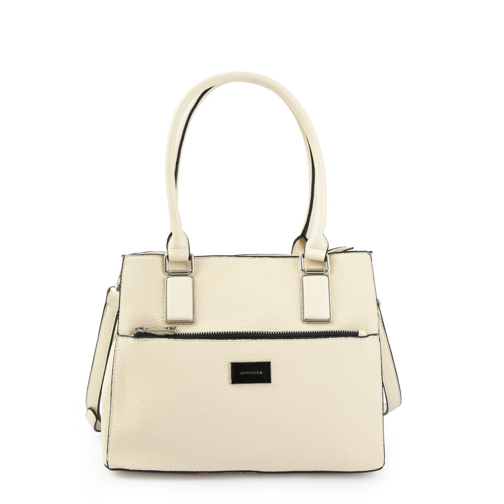 amphora kirya cartera dos asas tres divisiones blanco crudo
